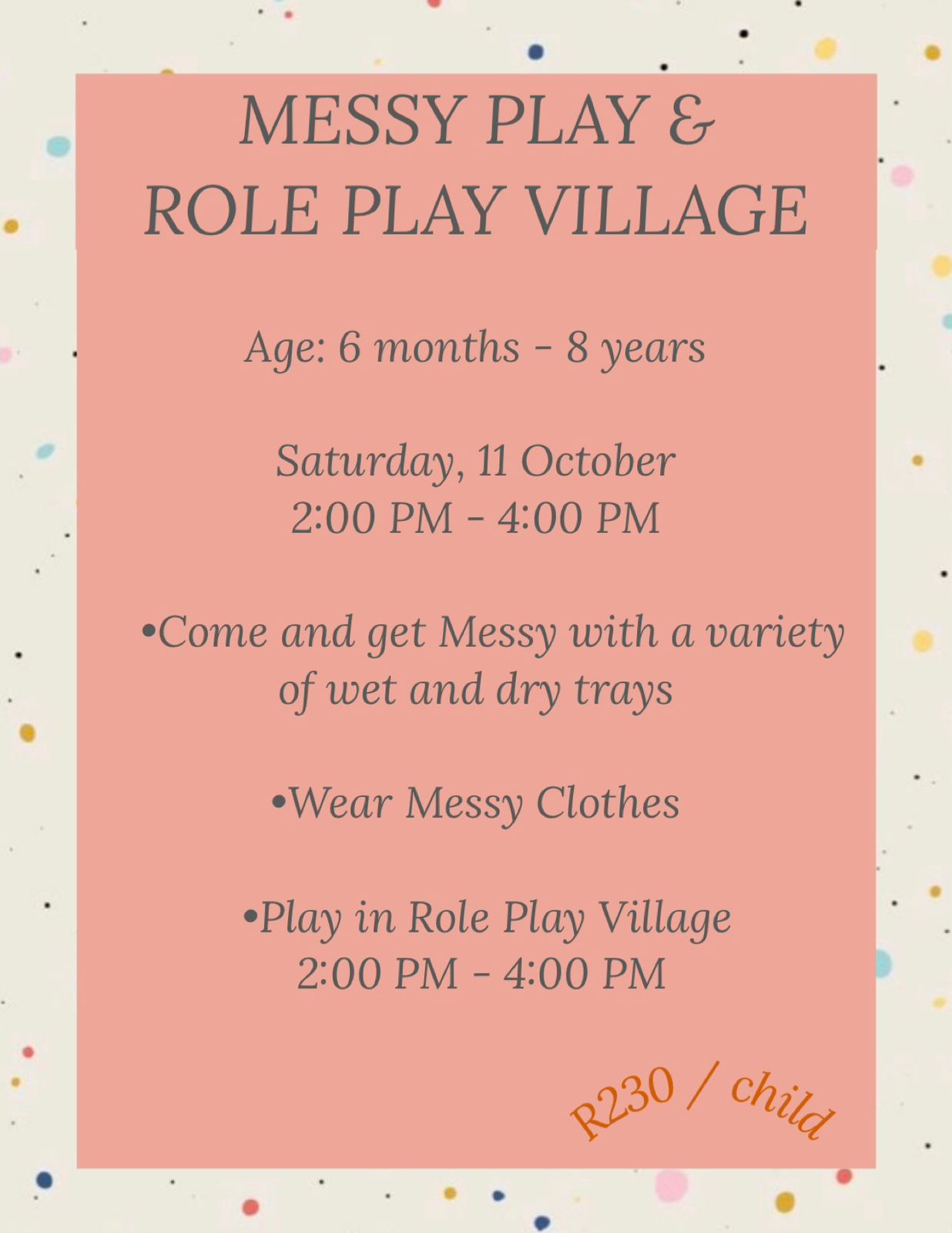 MESSY PLAY & ROLE PLAY VILLAGE